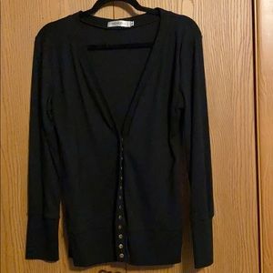 Black Button Up Cardigan